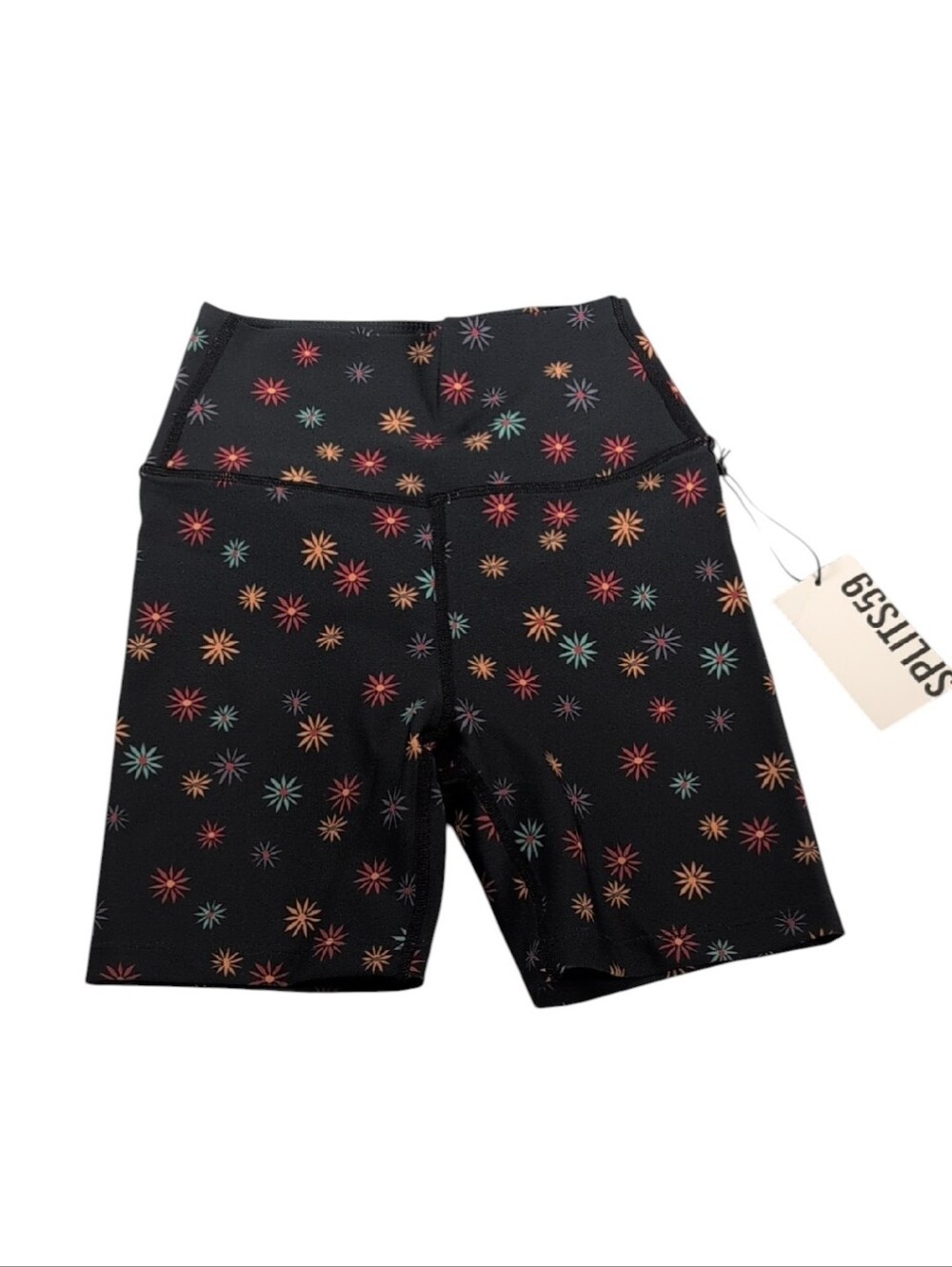 Splits59 Ava High Waist Floral Bike Shorts in Dark Edelweiss Size XS